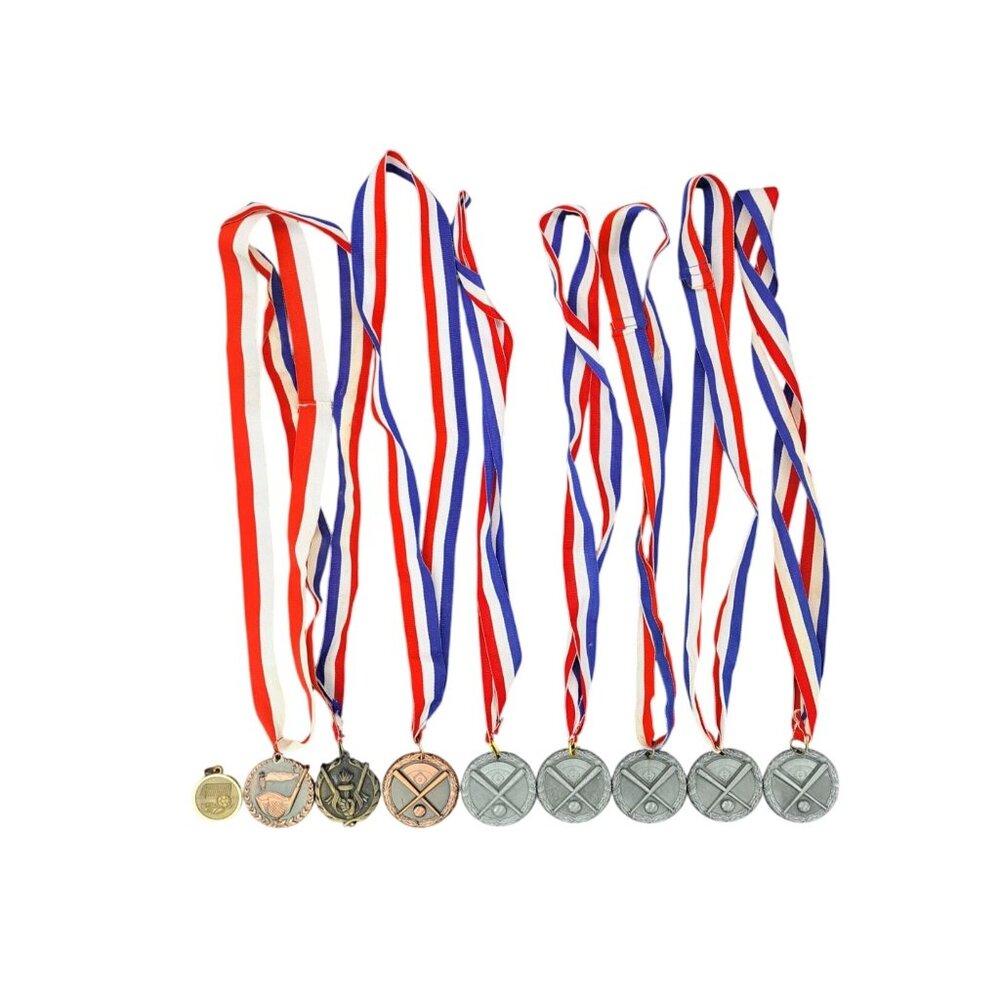 Vintage Baseball Medals Flint Hills Lot of 9 Silver Bronze Gold Golf Soccer